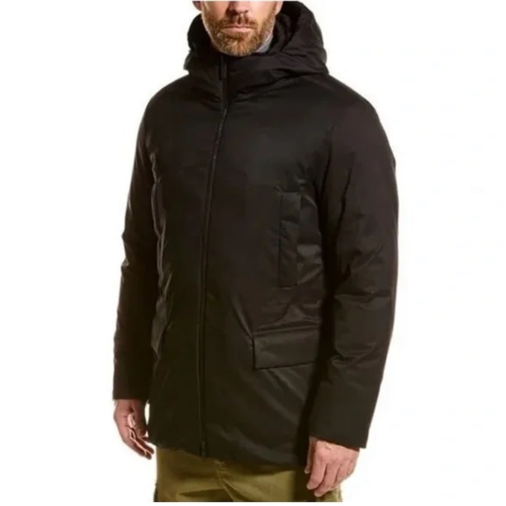 THEORY Men’s Allan Jasper Goose Down Hooded Puffer Jacket Size Large - Picture 2 of 13